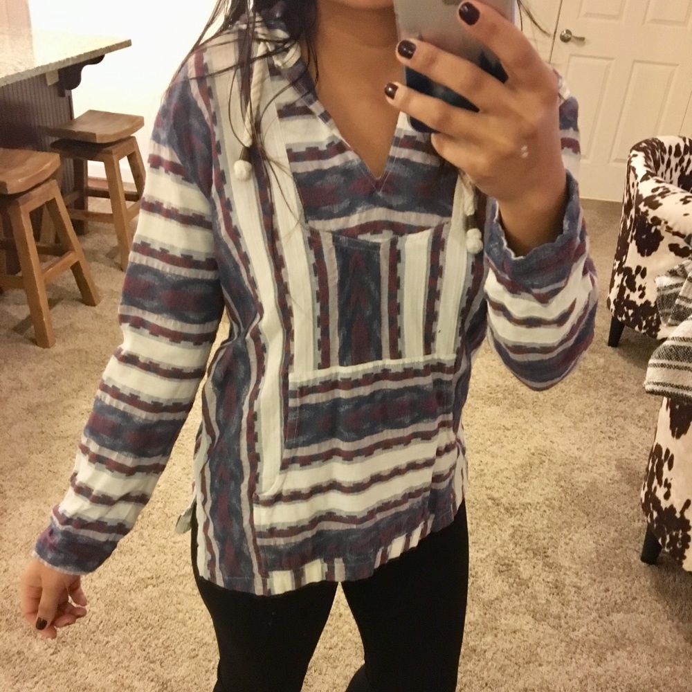 Poncho like Aztec pullover